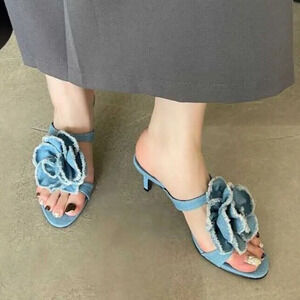 ZARA Heels with Flower Detail NWT